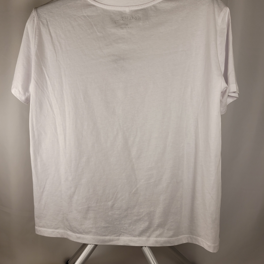 Keith Haring White Short Sleeve Tee with Red Heart - Picture 2 of 4